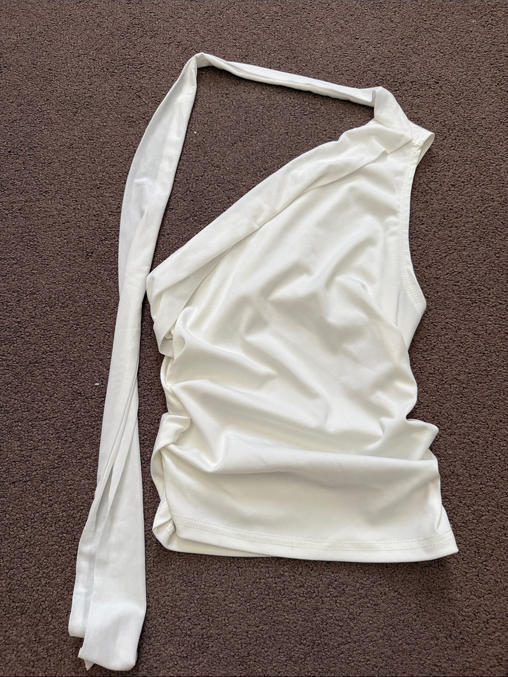 Cider White One-Shoulder Tie Top